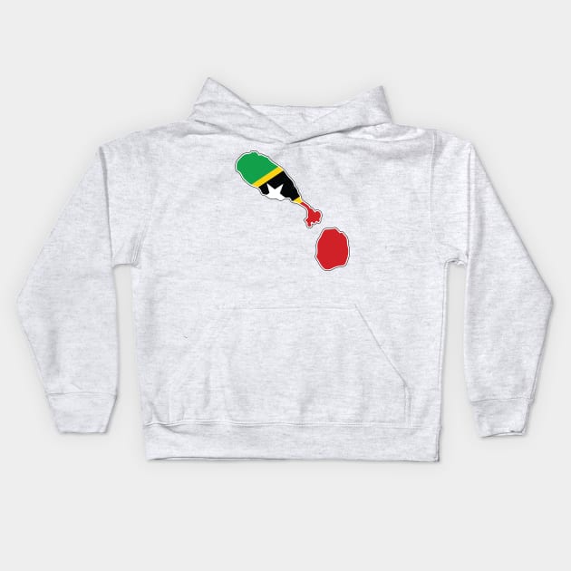 St Kitts and Nevis National Flag and Map Kids Hoodie by IslandConcepts